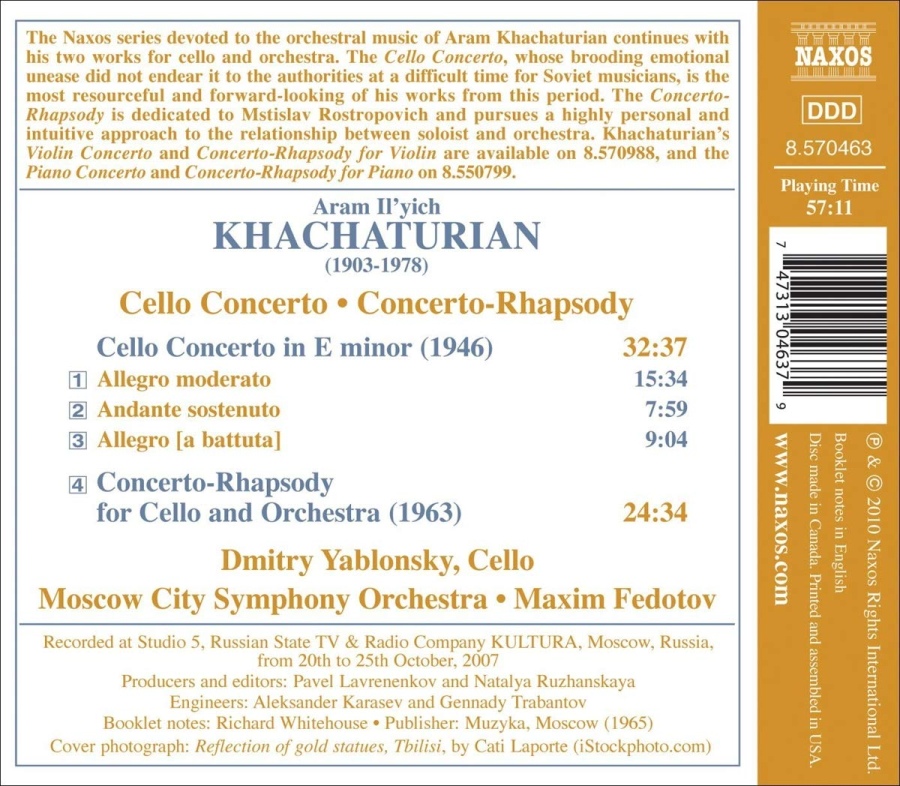 KHACHATURIAN: Cello Concerto, Concerto-Rhapsody - slide-1