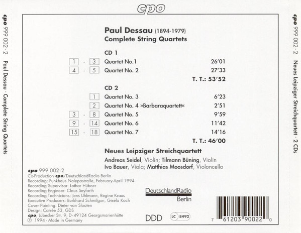 DESSAU: Strinq Quartets 1 - 7 ( 2 CD ) - slide-1