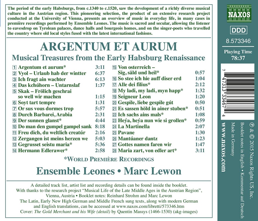 Argentum et Aurum: Musical Treasures from the Early Habsburg Renaissance - slide-1