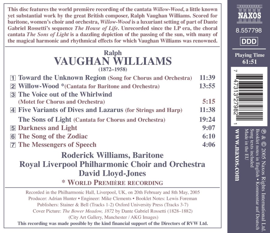 VAUGHAN WILLIAMS: Willow-Wood - slide-1
