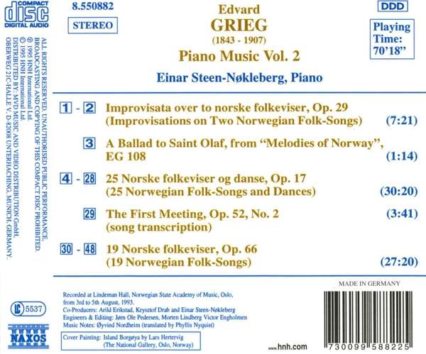 Grieg: Piano Music, Vol. 2 - Improvisations on 2 Norwegian Folk Songs, 25 Norwegian Folk Songs and Dances - slide-1