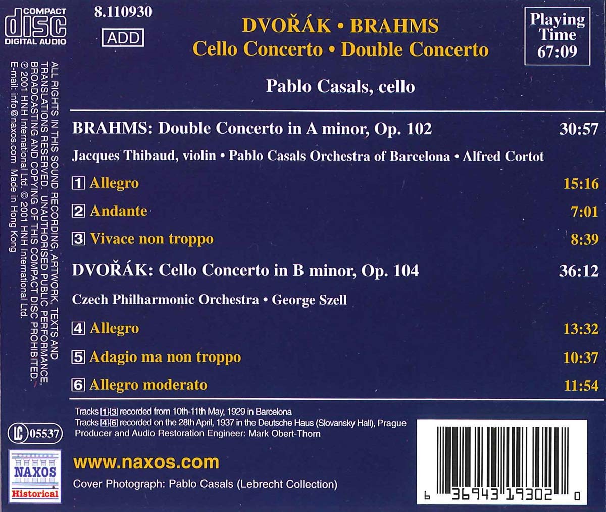 DVORAK: Cello Concerto / BRAHMS: Double Concerto - slide-1