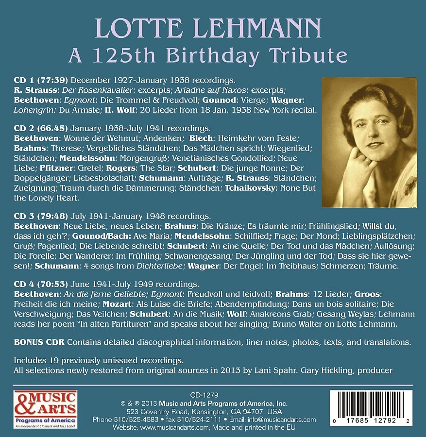 Lotte Lehmann – A 125th Birthday Tribute - slide-1