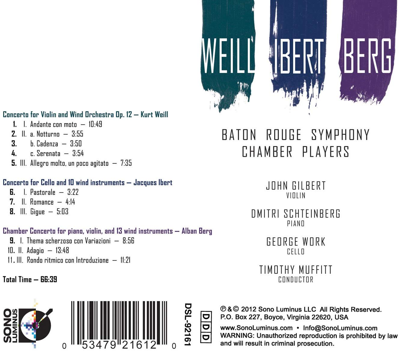 Weill, Ibert, Berg / Baton Rouge Symphony - slide-1