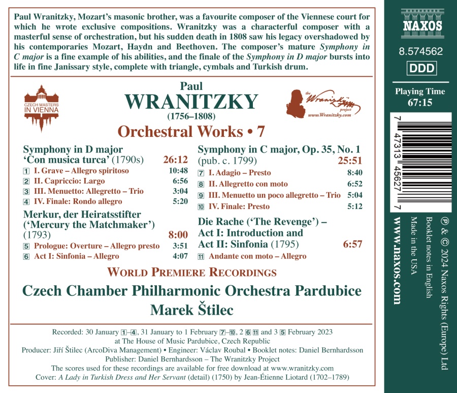 Wranitzky: Orchestral Works Vol. 7 - slide-1