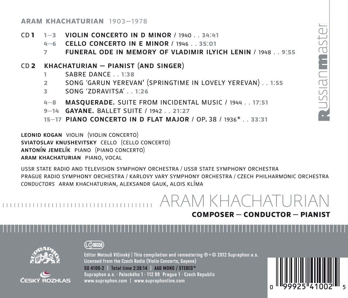 Khachaturian-Composer, pianist, conductor - Violin, Cello & Piano Concertos, Gayane, Masquerade, Funeral Ode in Memory of V. I. Lenin - slide-1