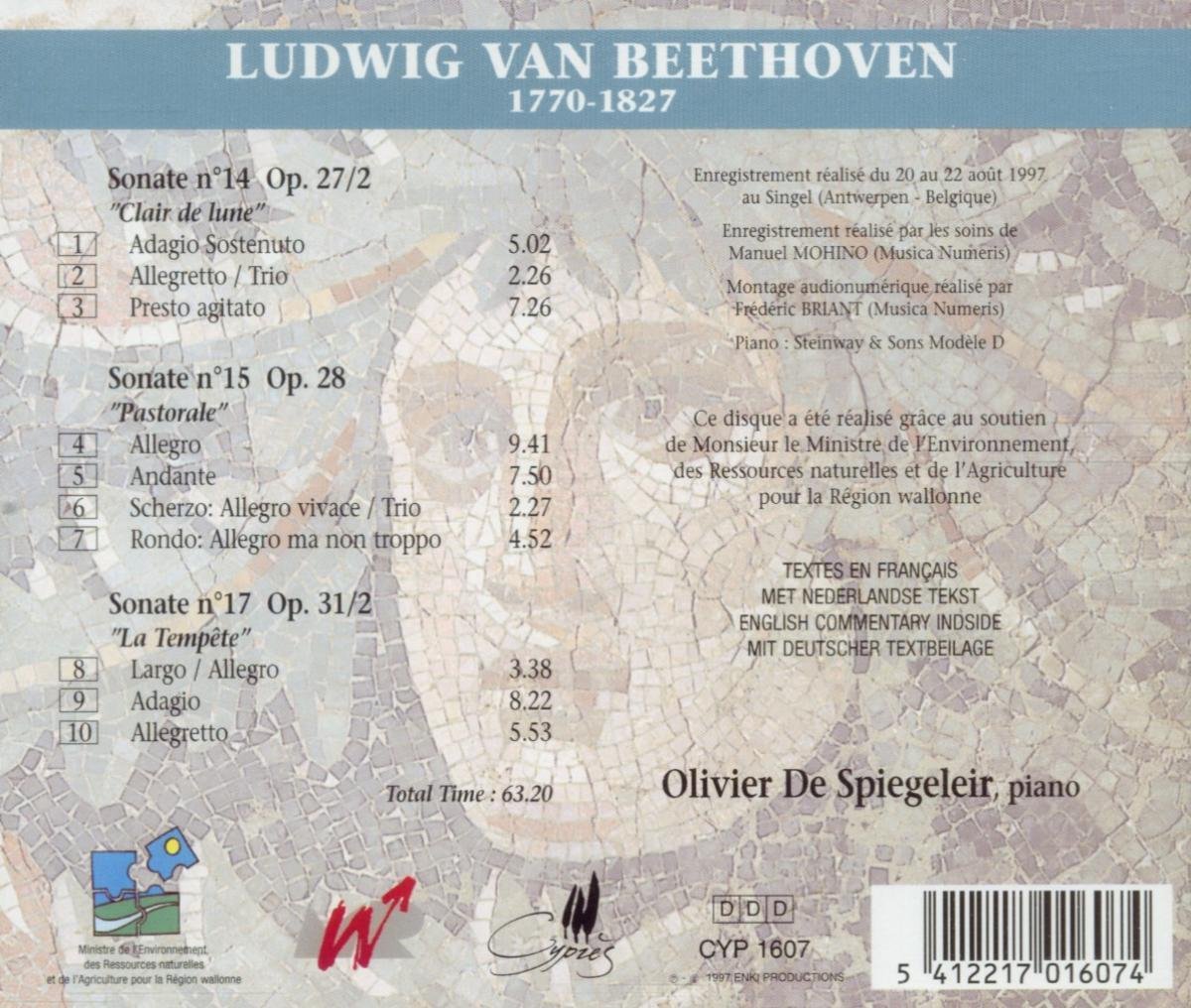 Beethoven: Klaviersonaten Nr.14,15,17 (Mondscheinsonate, Pastorale, Der Sturm) - slide-1