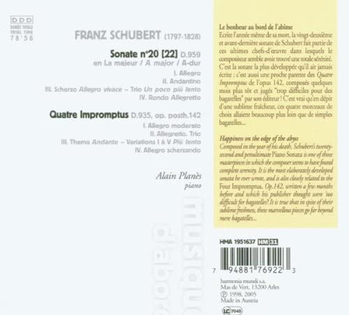 Schubert: Sonate D.959,  Impromptus op. 142 - slide-1