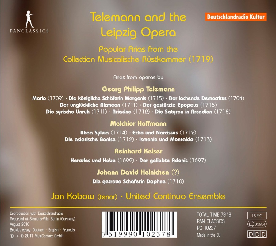 Telemann & the Leipzig Opera - Arias by Telemann, Heinichen, Hoffmann, Keiser … - slide-1