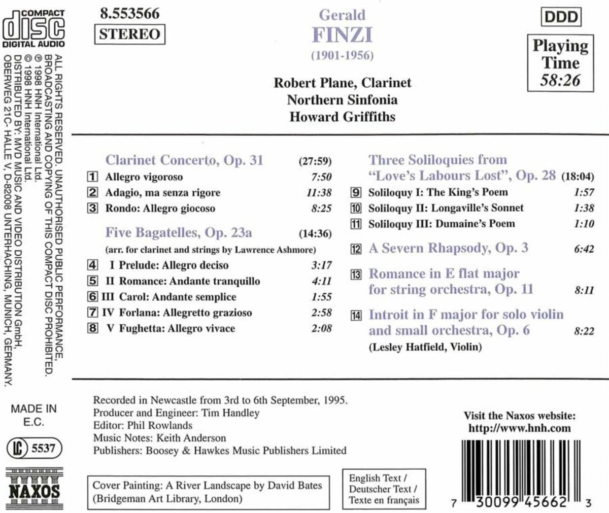 FINZI: Clarinet Concertos - slide-1