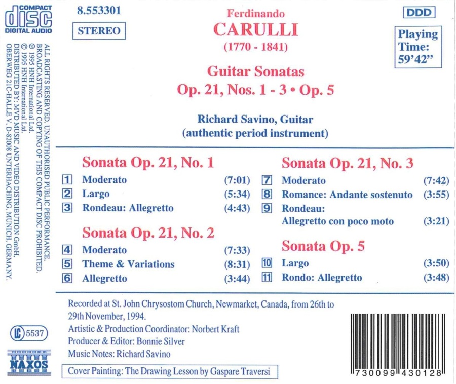 CARULLI: Guitar Sonatas Op. 21, Nos. 1- 3 and Op. 5 - slide-1