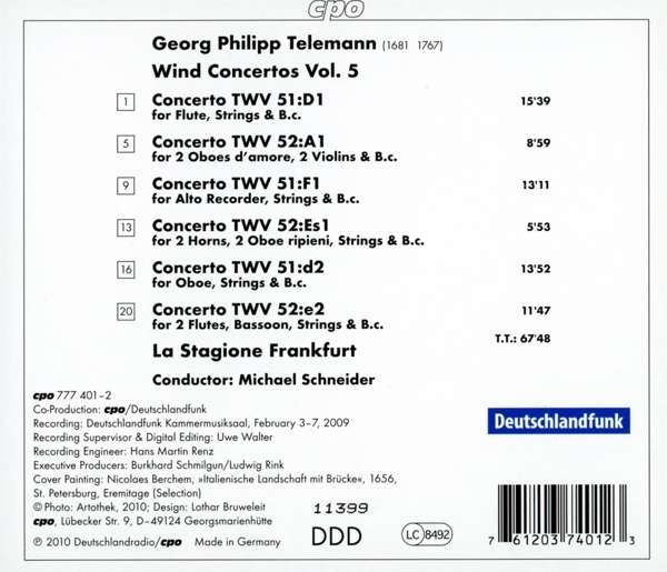 Telemann: Wind Concertos Vol. 5 - slide-1
