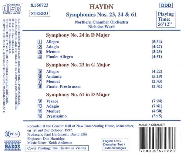 HAYDN: Symphonies 23+24+61 - slide-1