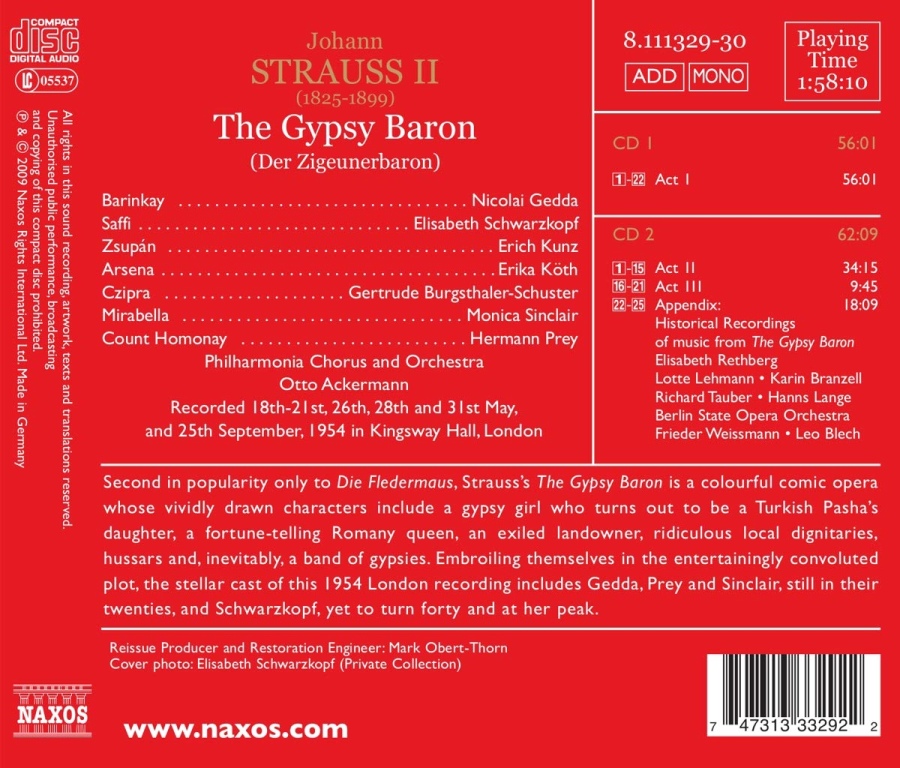Strauss Johann: The Gypsy Baron, rec. 1954 - slide-1