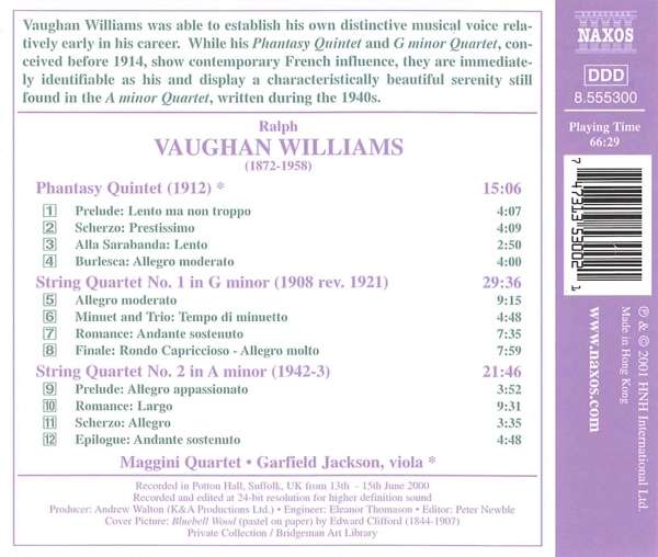 VAUGHAN WILLIAMS: Phantasy Quintet; String Quartets Nos. 1 & 2 - slide-1