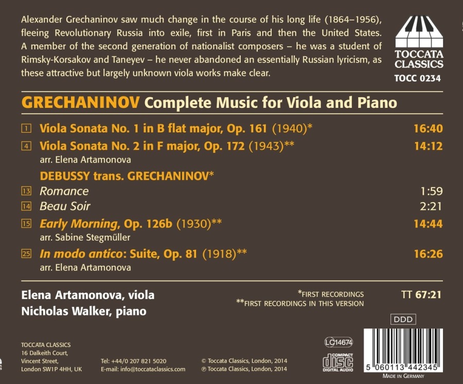 Grechaninov: Complete Music for Viola and Piano - slide-1