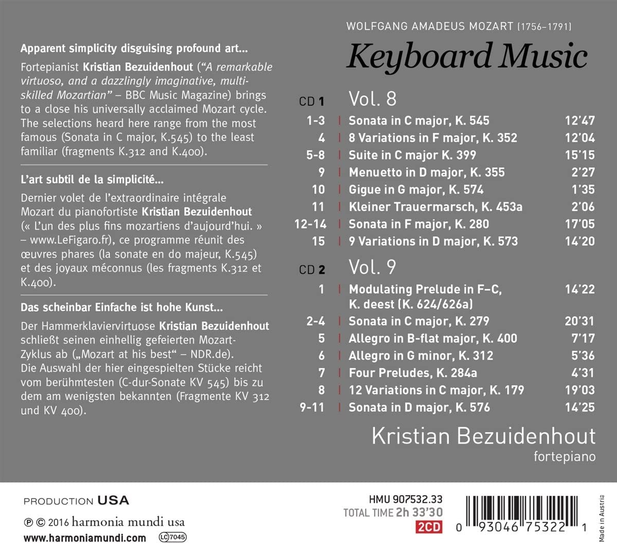 Mozart: Keyboard Music Vols. 8 & 9 - slide-1