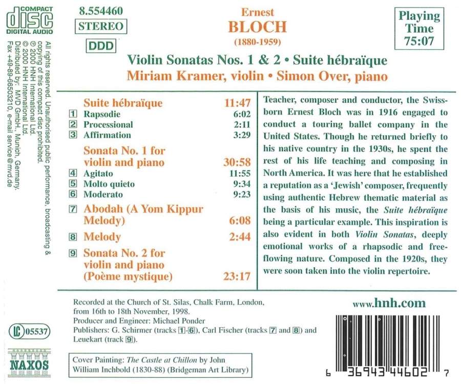 BLOCH: Violin Sonatas Nos. 1 and 2; Suite hebraique - slide-1