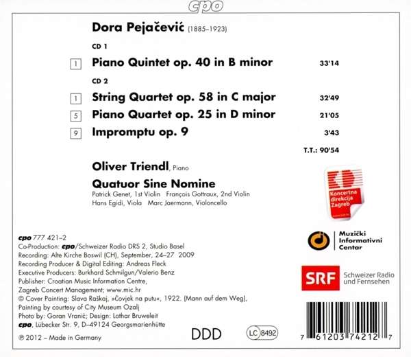 Pejacevic: Piano Quartet, Piano Quintet, String Quartet - slide-1