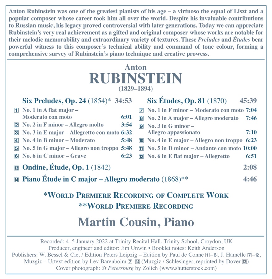 Rubinstein: Preludes and Etudes - slide-1