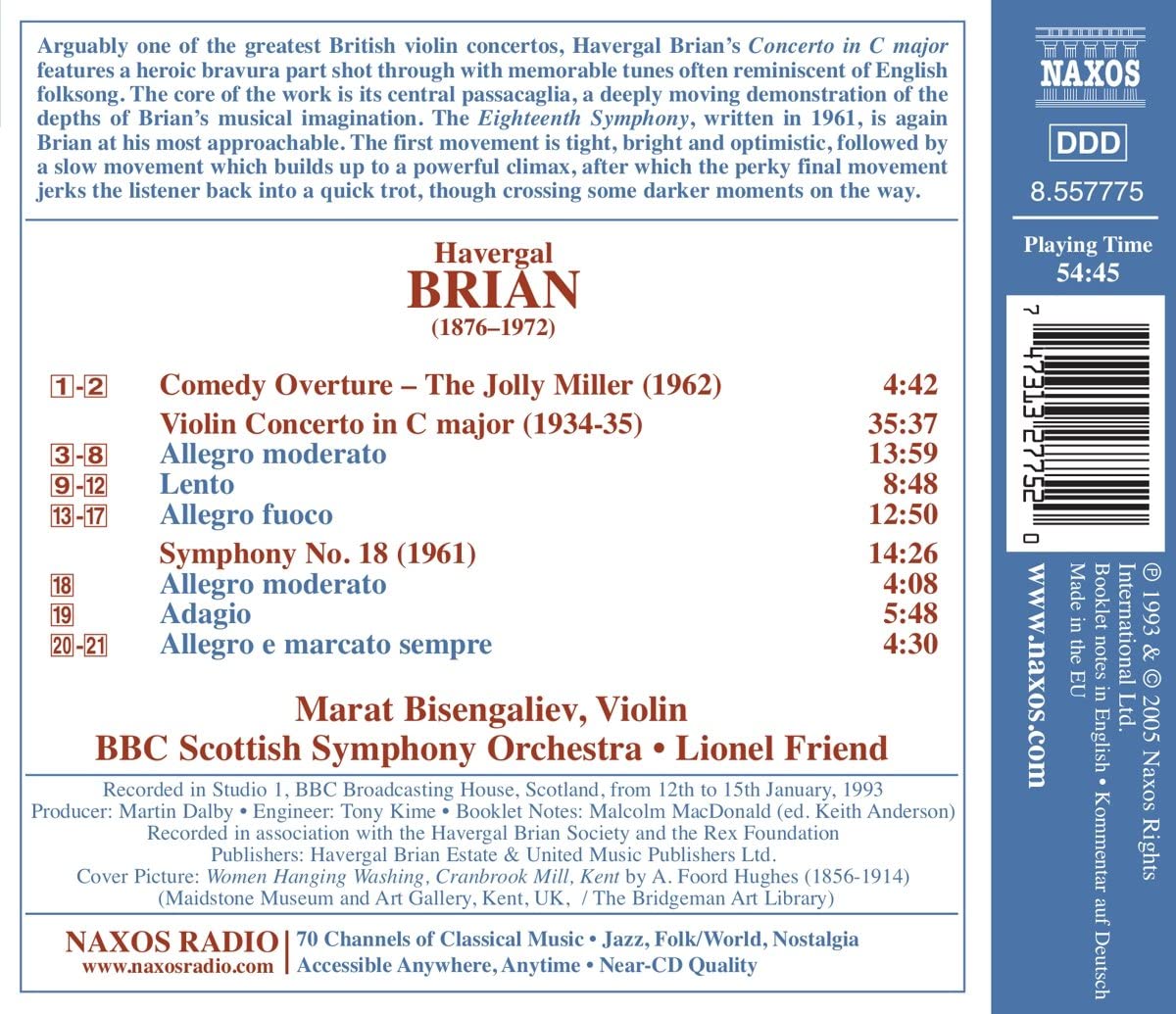 BRIAN: Violin Concerto, Symphony No. 18 - slide-1