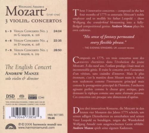 Mozart: 3 Violin Concertos - slide-1