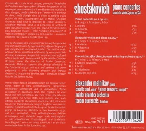 Shostakovich: Piano Concertos nos.1 & 2, Sonata for violin and piano op. 134 - slide-1