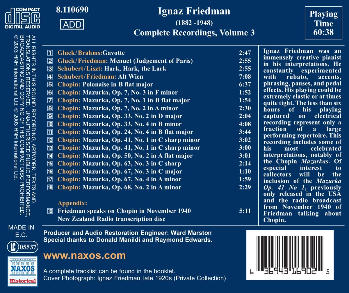 Ignaz Friedman - Complete Recordings Vol.3 - slide-1