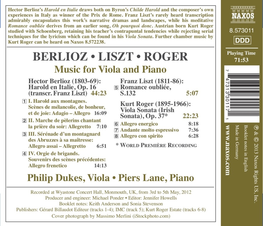 Berlioz: Harold en Italie, Liszt: Romance oubliée, Roger: Viola Sonata - slide-1
