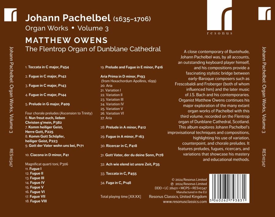 Pachelbel: Organ Works Vol. 3 - slide-1