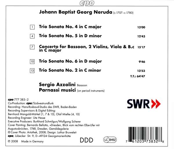 Neruda: Trio Sonatas, Concerto for Bassoon - slide-1