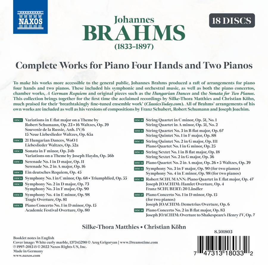 Brahms: Complete Works for Piano Four Hands and Two Pianos - slide-1