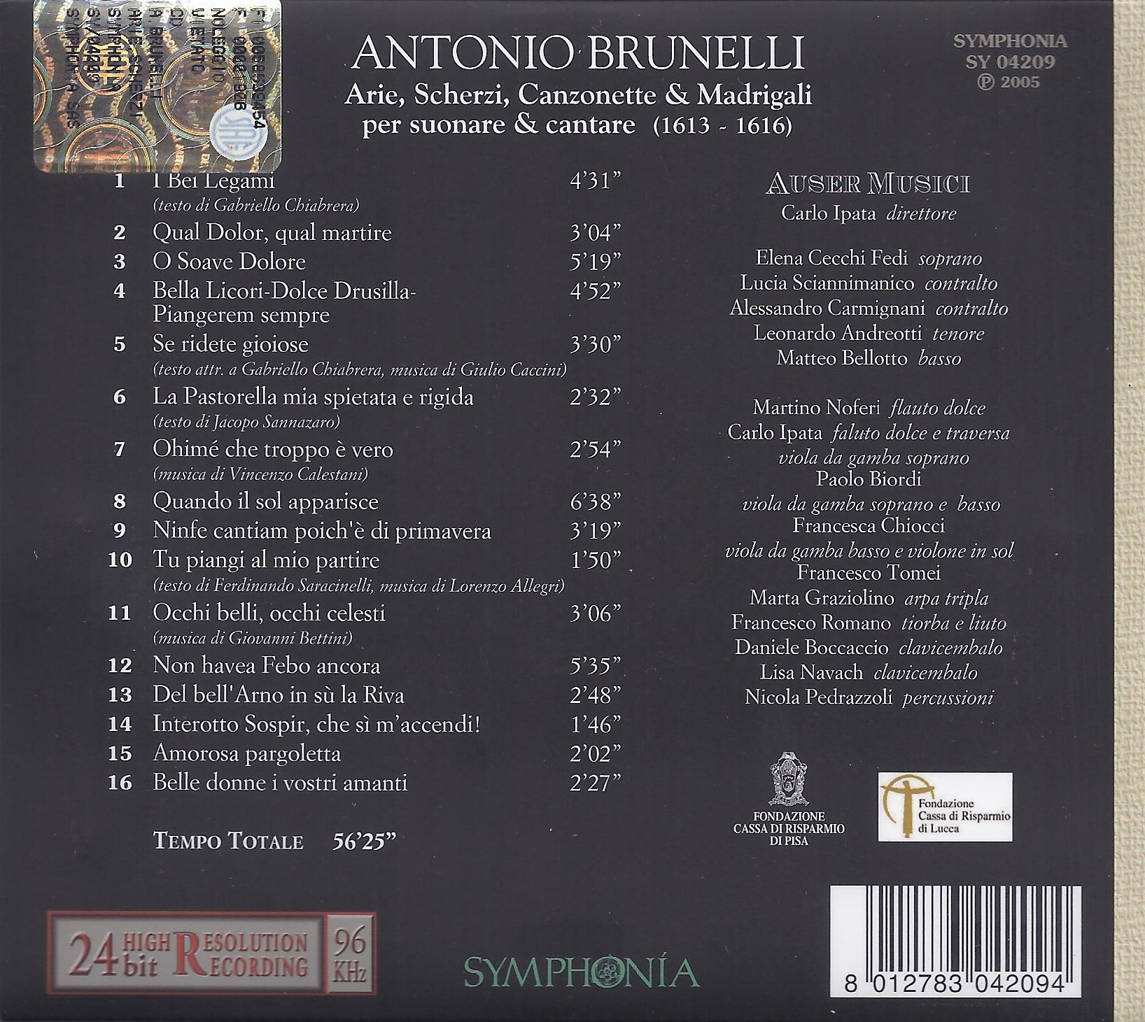 Brunelli: Arie, Scherzi, Canzonette & Madrigali per Suonare & Cantare - slide-1