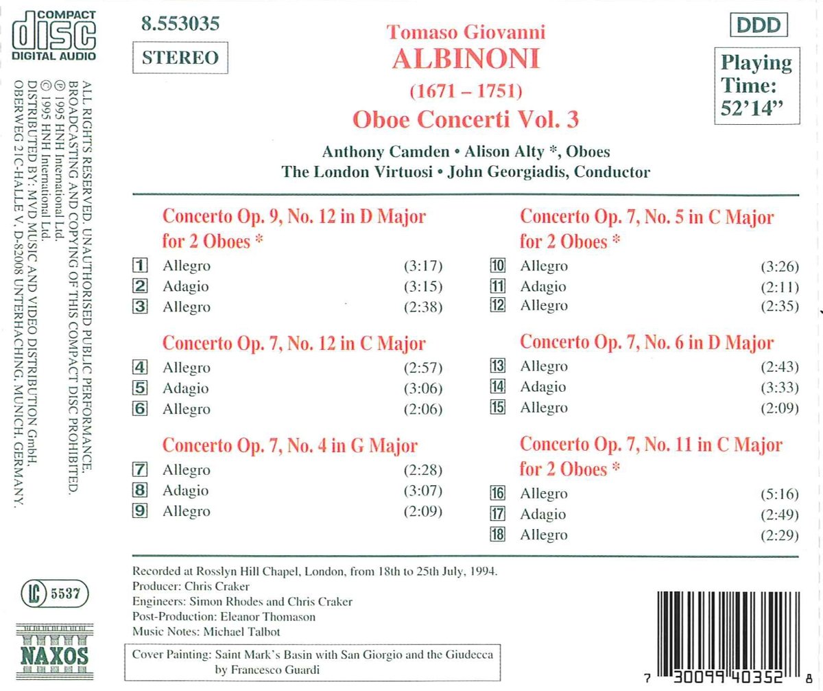 ALBINIONI: Oboe Concerti vol. 3 - slide-1
