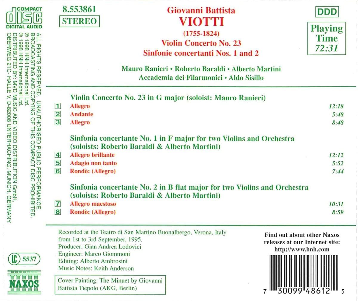 VIOTTI: Violin Concerto No. 23, Sinfonie Concertanti - slide-1