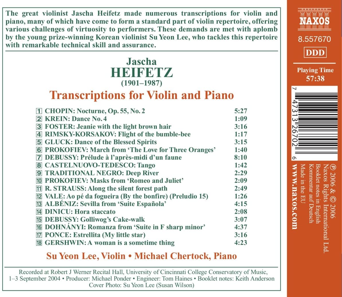 Heifetz Transcriptions for Violin and Piano - slide-1