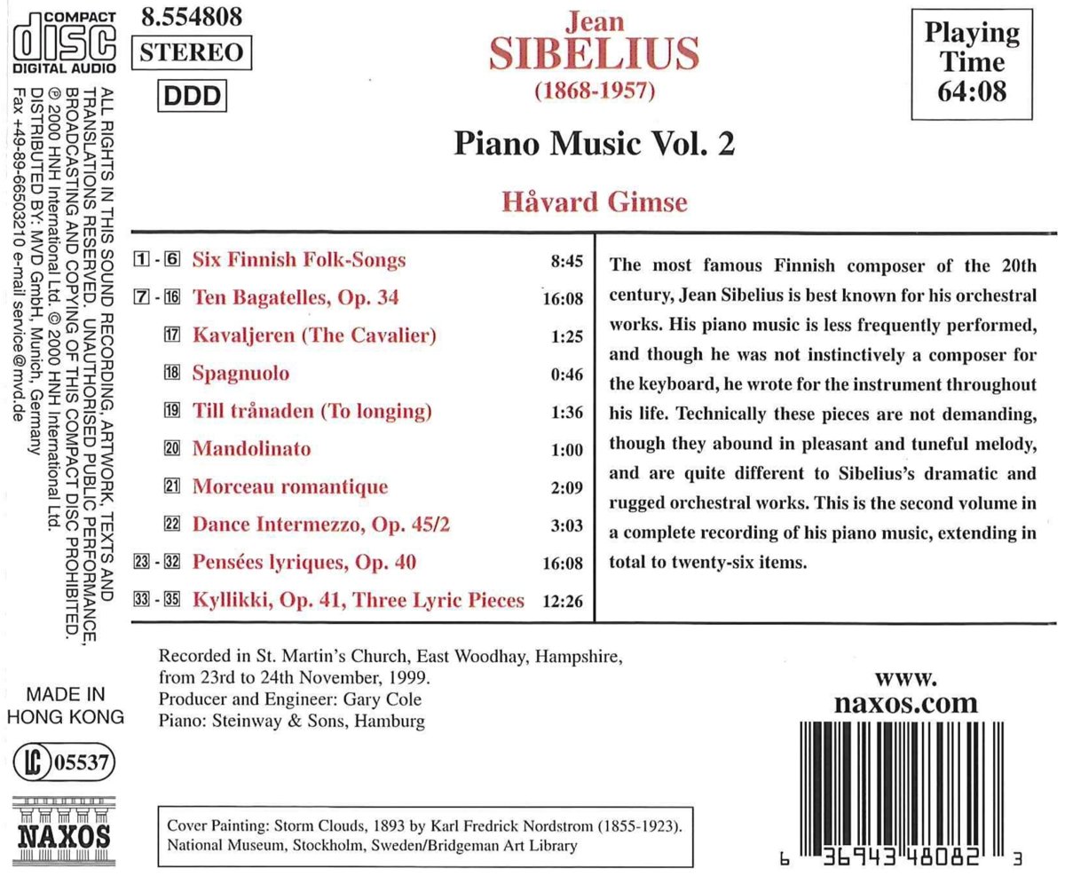 SIBELIUS: Piano Music vol. 2 - slide-1