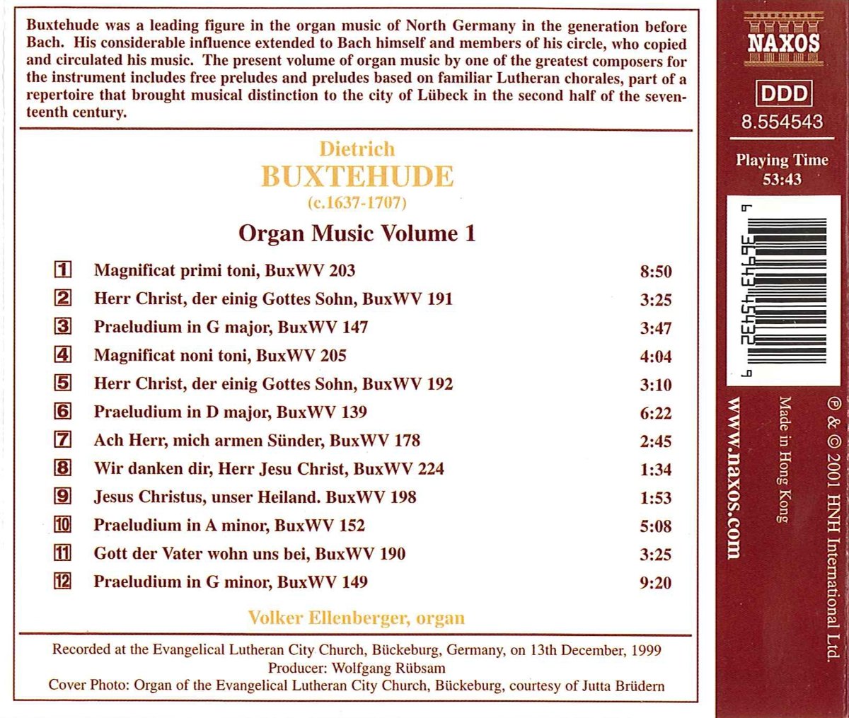 BUXTEHUDE: Organ Music vol. 1 - slide-1