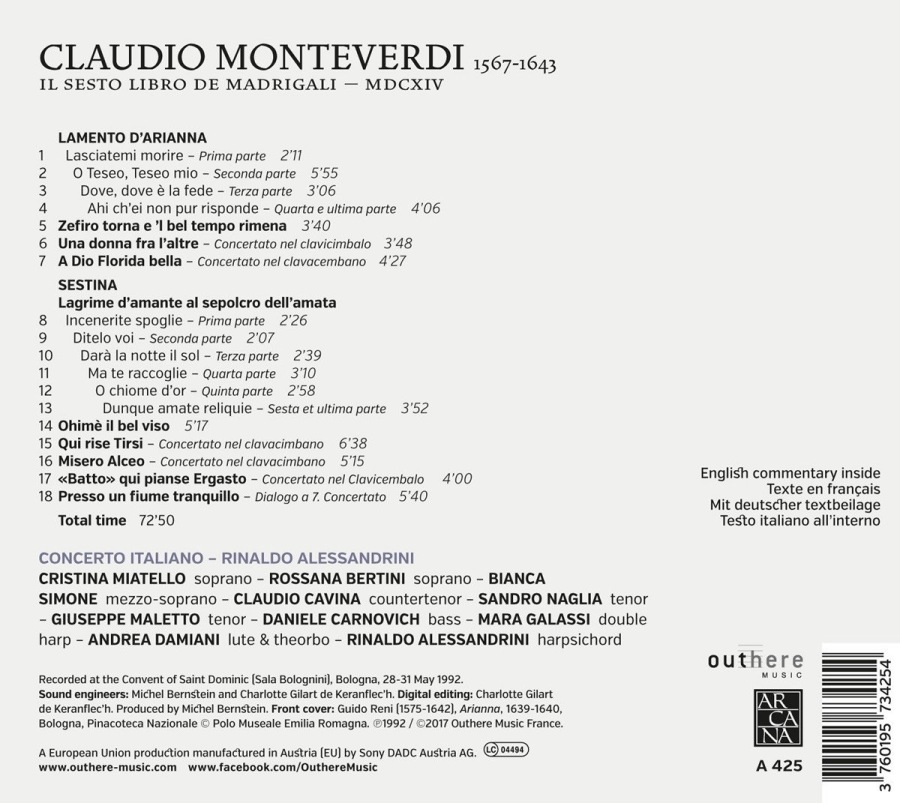 Monteverdi: Il Sesto Libro de Madrigali - slide-1