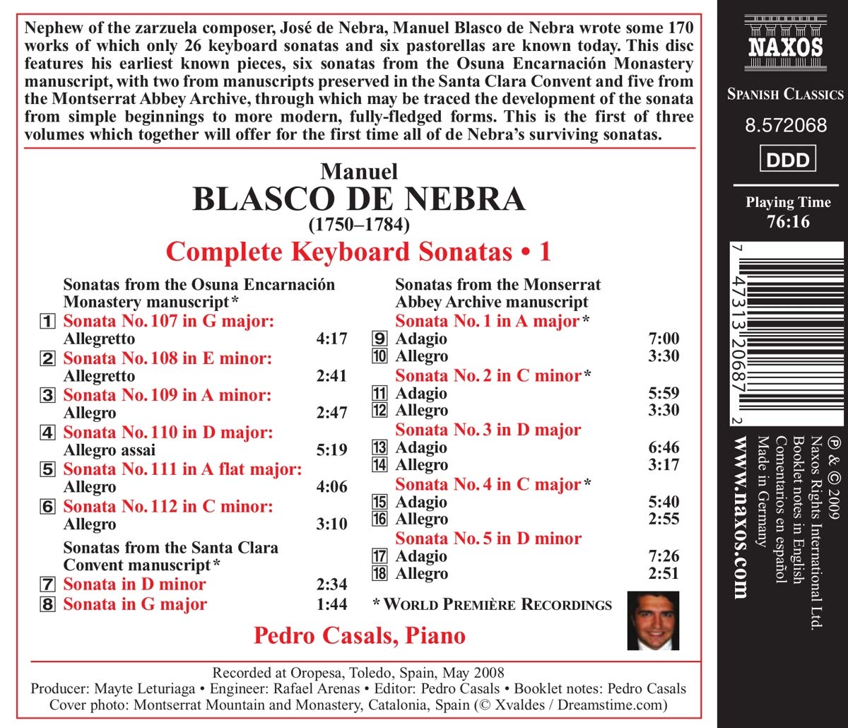 BLASCO DE NEBRA: Keyboard sonatas 1 - slide-1
