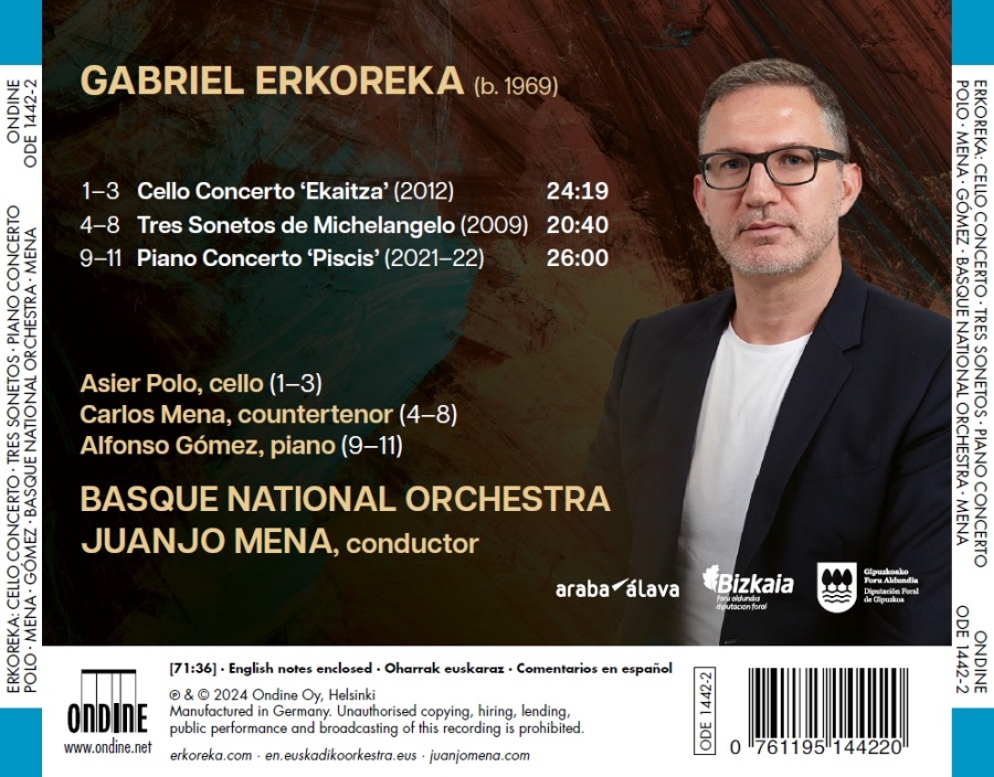 Erkoreka: Cello Concerto; Tres Sonetos; Piano Concerto - slide-1