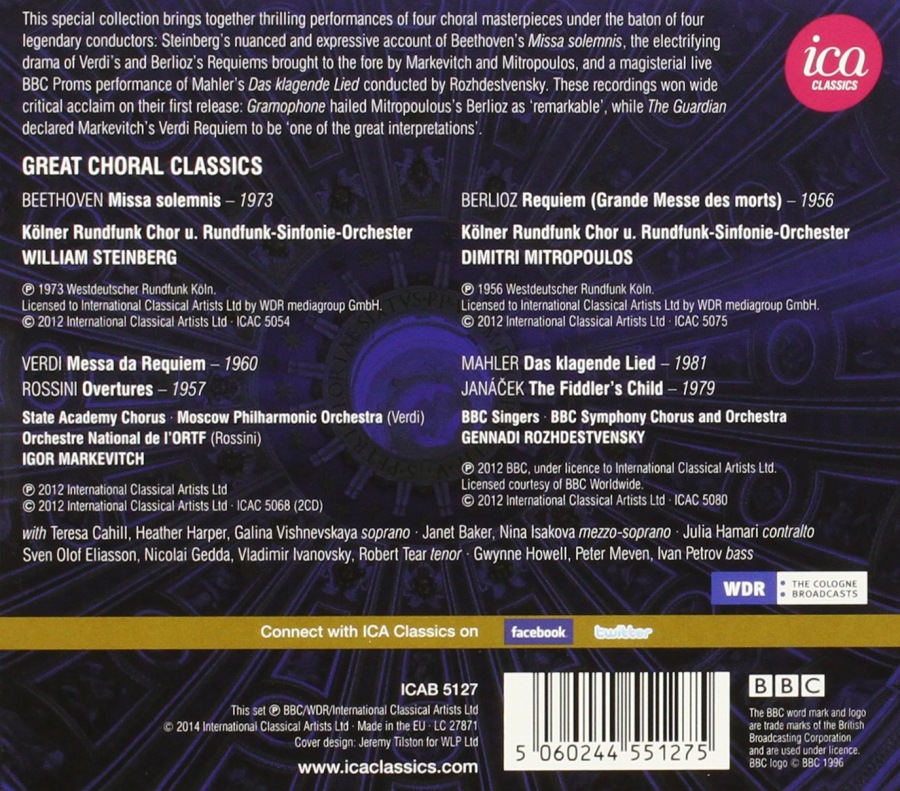 Great Choral Classics - Beethoven: Missa solemnis, Verdi: Requiem, Berlioz: Requiem, Mahler: Das klagende Lied - slide-1