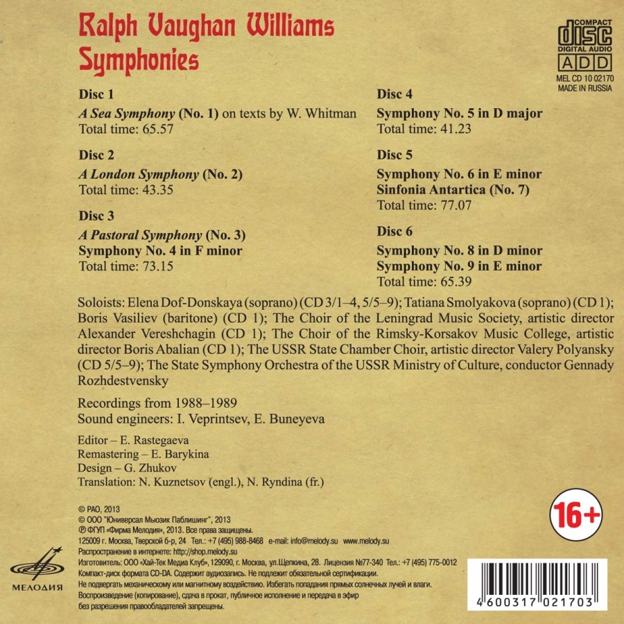Vaughan Williams: Symphonies 1 - 9 - slide-1