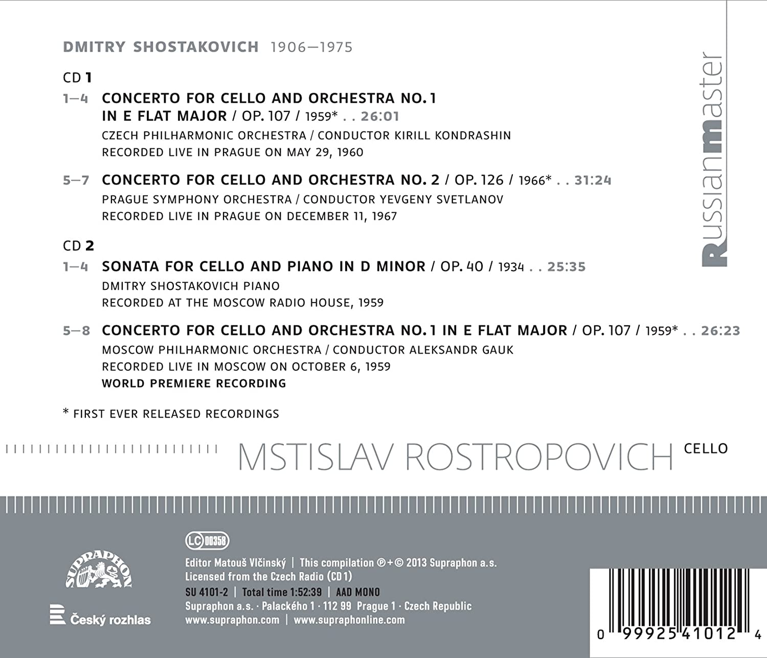 Shostakovich: Cello Concertos Nos. 1 & 2, Sonata for Cello and Piano - slide-1