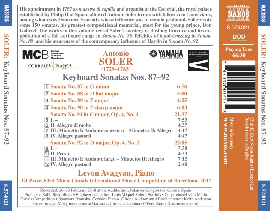 Soler: Keyboard Sonatas Nos. 87 - 92 - slide-1