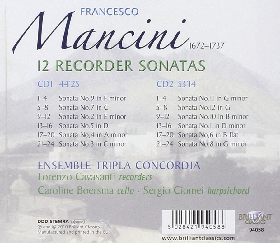 Mancini: Complete Recorder Sonatas - slide-1