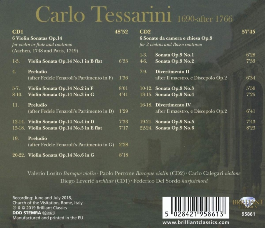 Tessarini: 6 Violin Sonatas Op. 14; 6 Trio Sonatas Op. 9 - slide-1