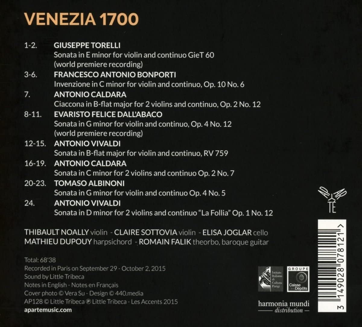 Venezia 1700 – Torricelli, Bonporti, Caldara, Dall'Abaco, Vivaldi & Albinoni - slide-1