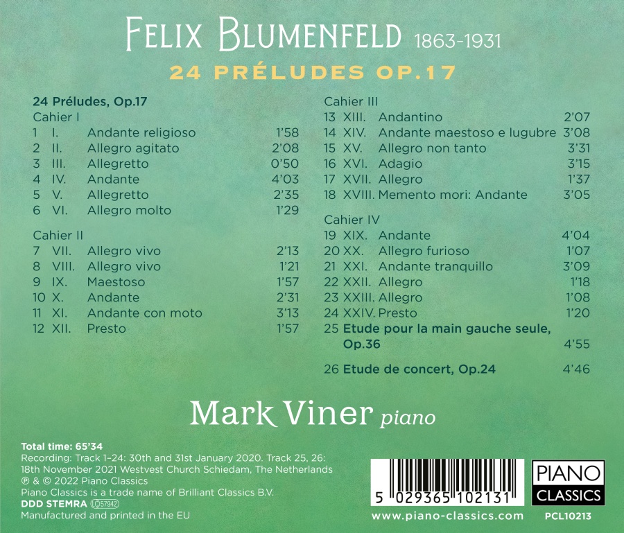Blumenfeld: 24 Preludes Op.17 - slide-1