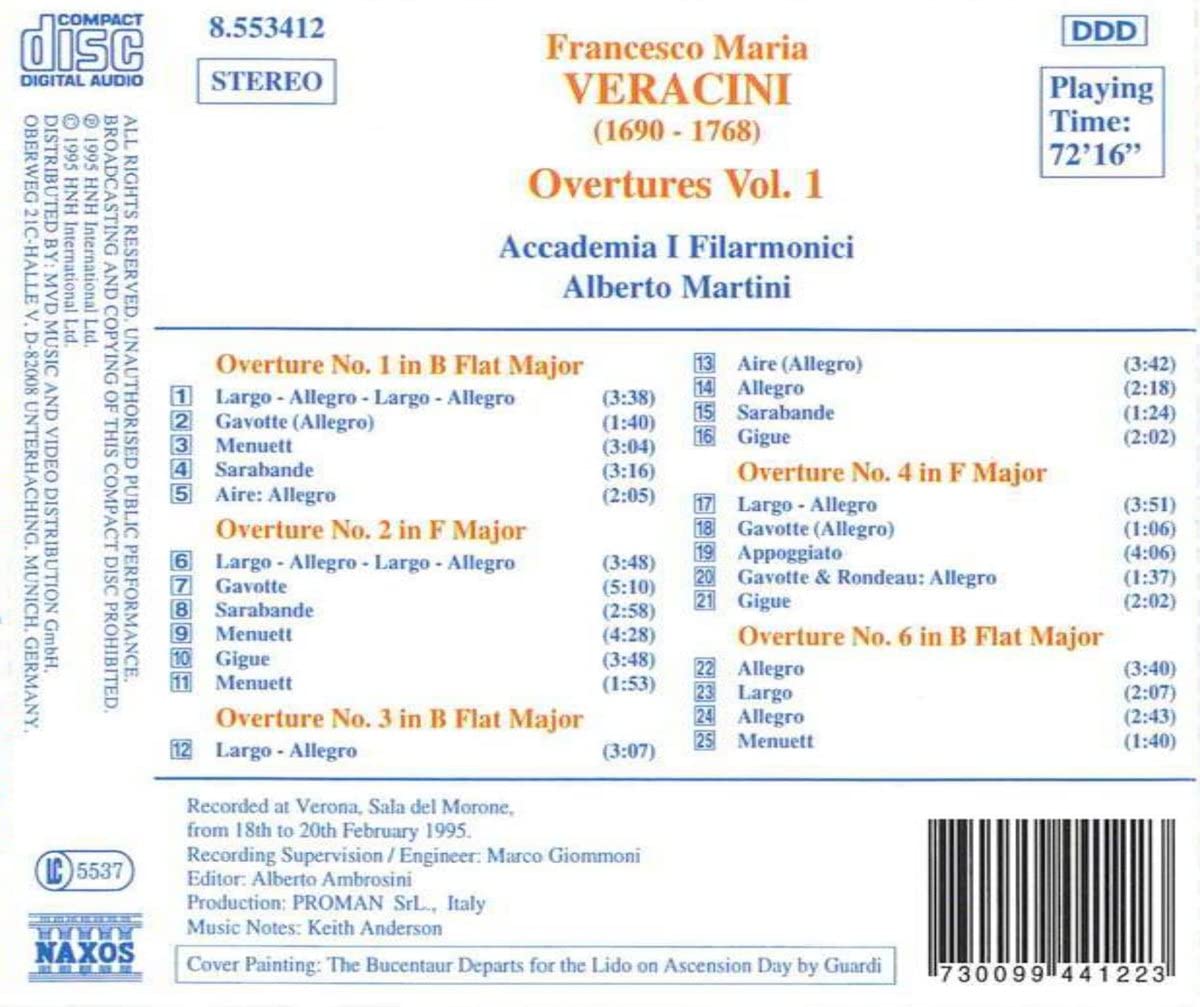 VERACINI: Overtures and Concertos, Vol.  1 - slide-1